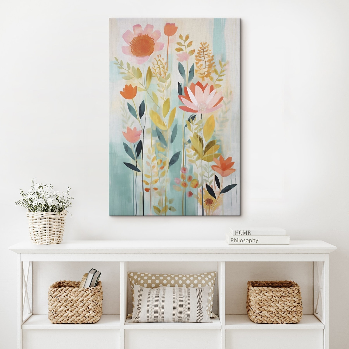 Abstracte bloemcompositie, schilderijimitatie — interieur 2