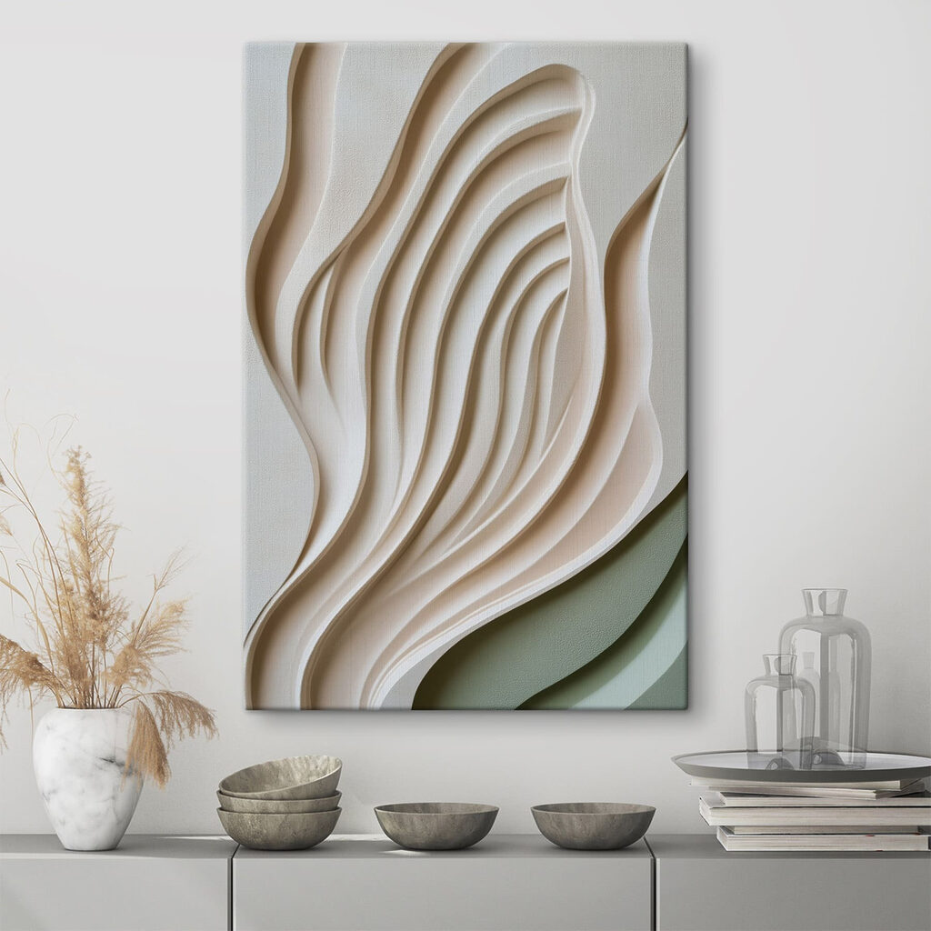 Bleke ribbels langs groen in een interieur
