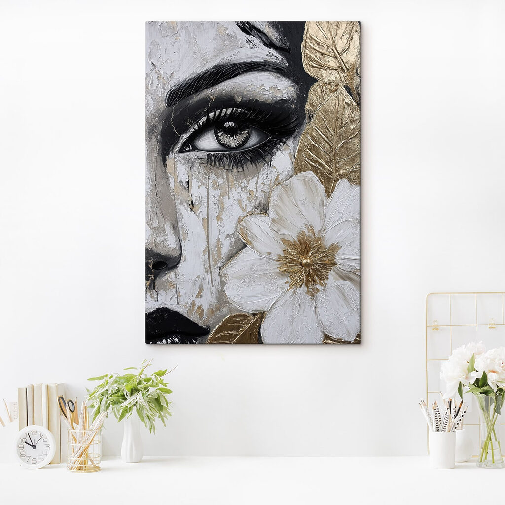 - Opvallend portret met bloemendetail in een interieur