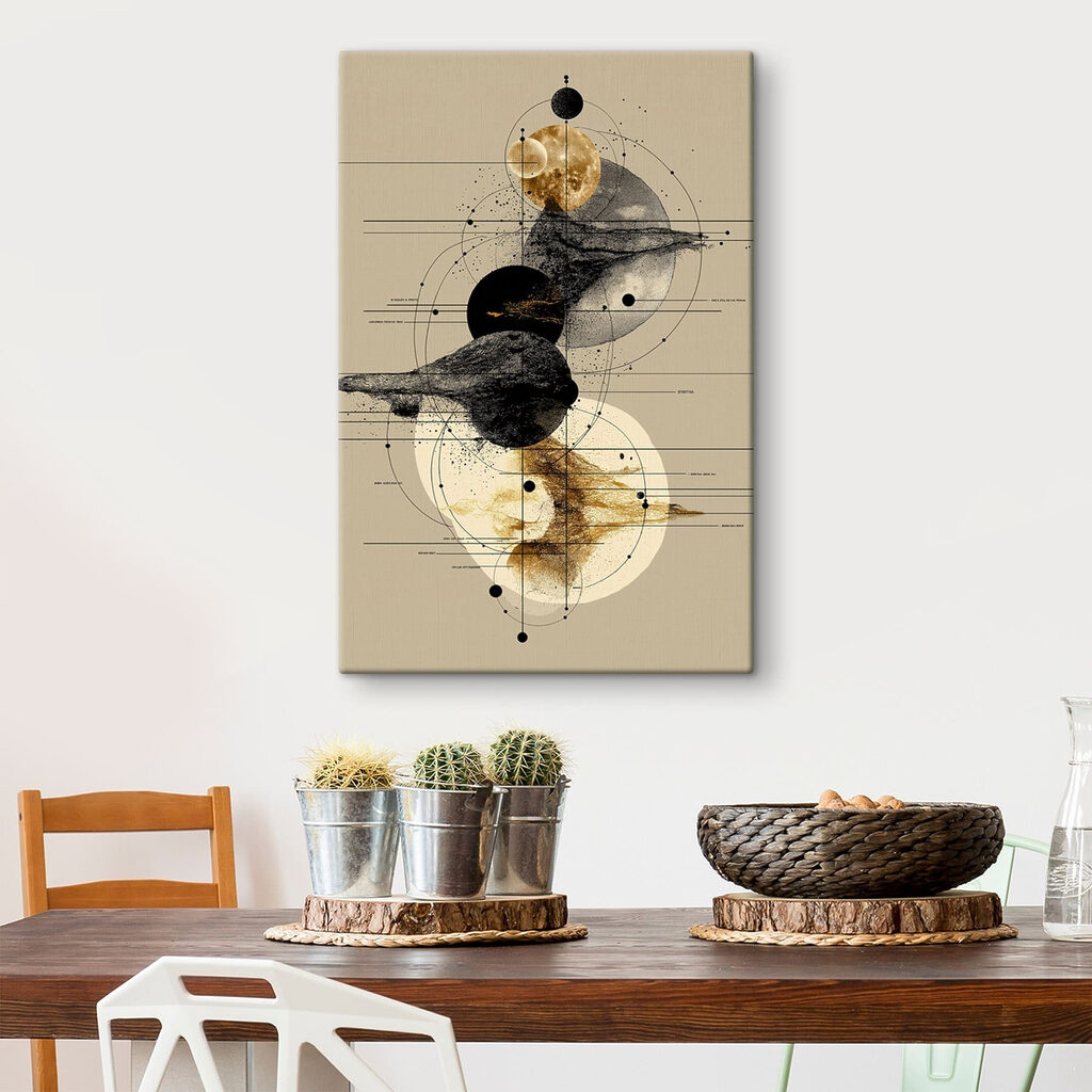 Cirkels met donkere veeg in een interieur