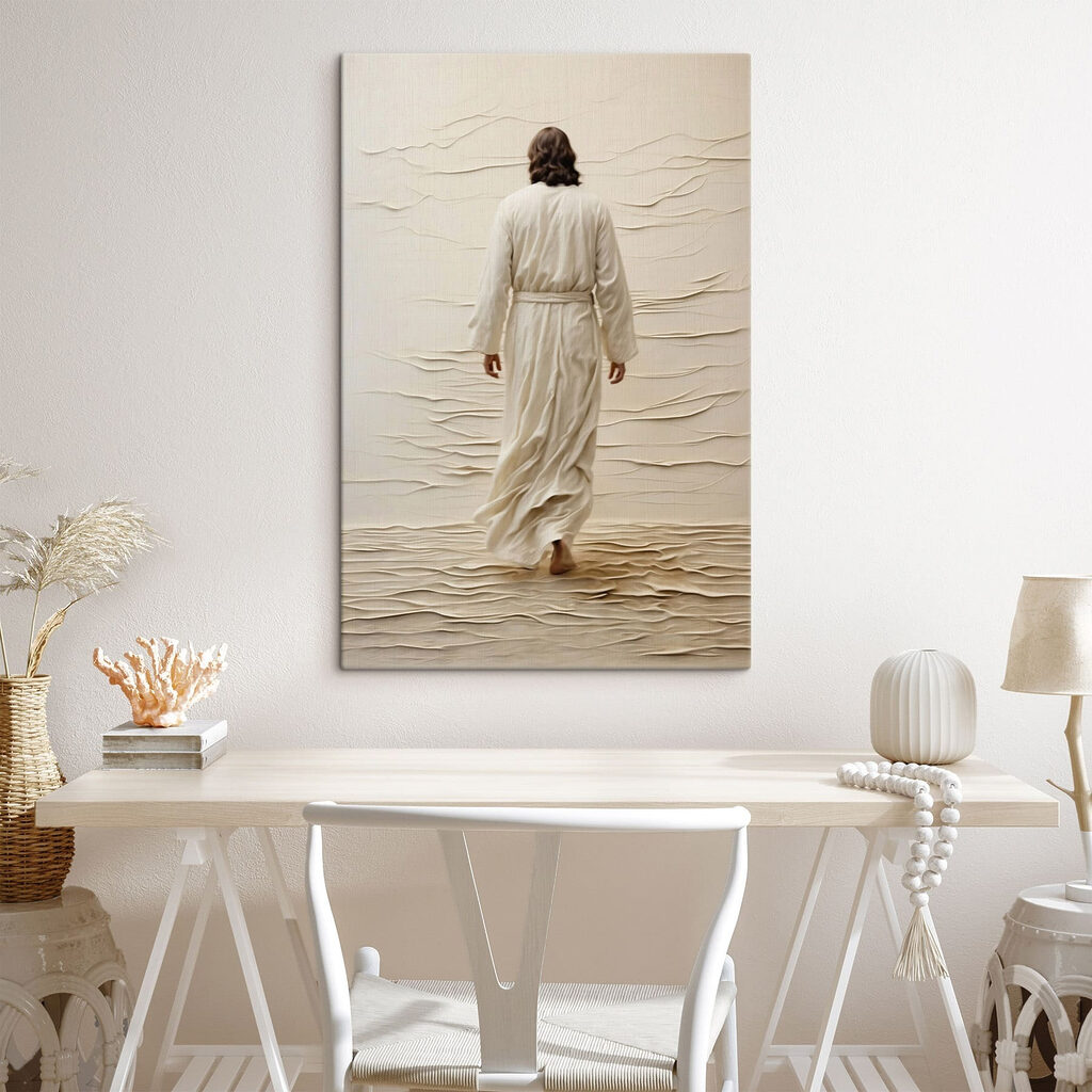 Een man in een gewaad die loopt — interieur 1