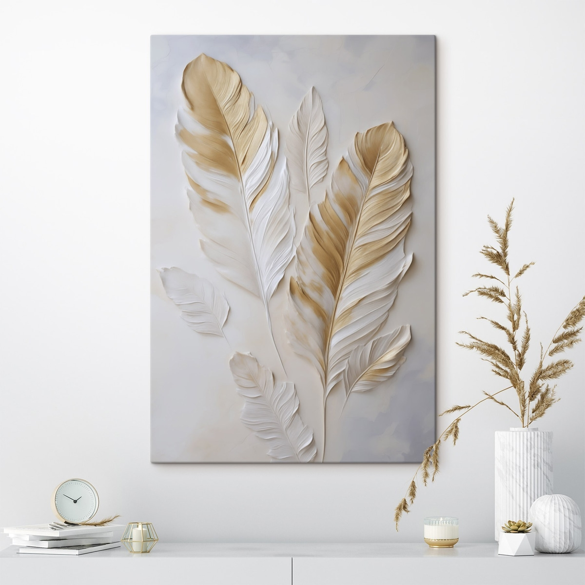 Gestileerde afbeelding van platte veren — interieur 1