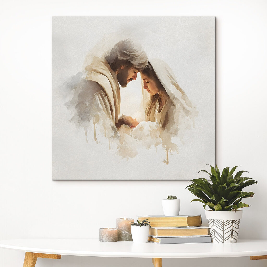 Een man en een vrouw in dekens die elkaar aankijken in een interieur