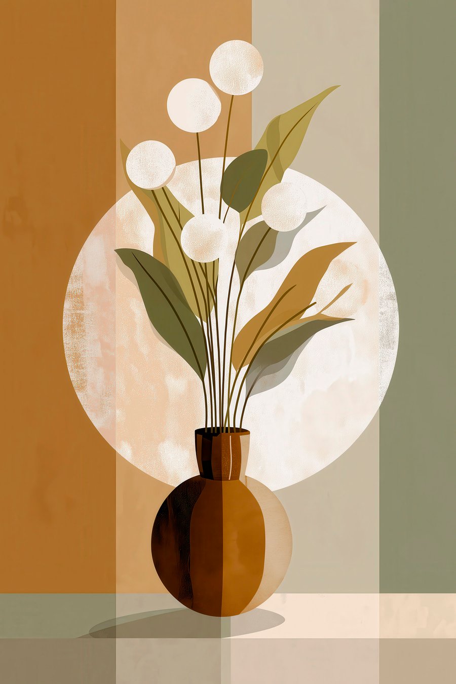 Bloemen in een vaas — volledig ontwerp