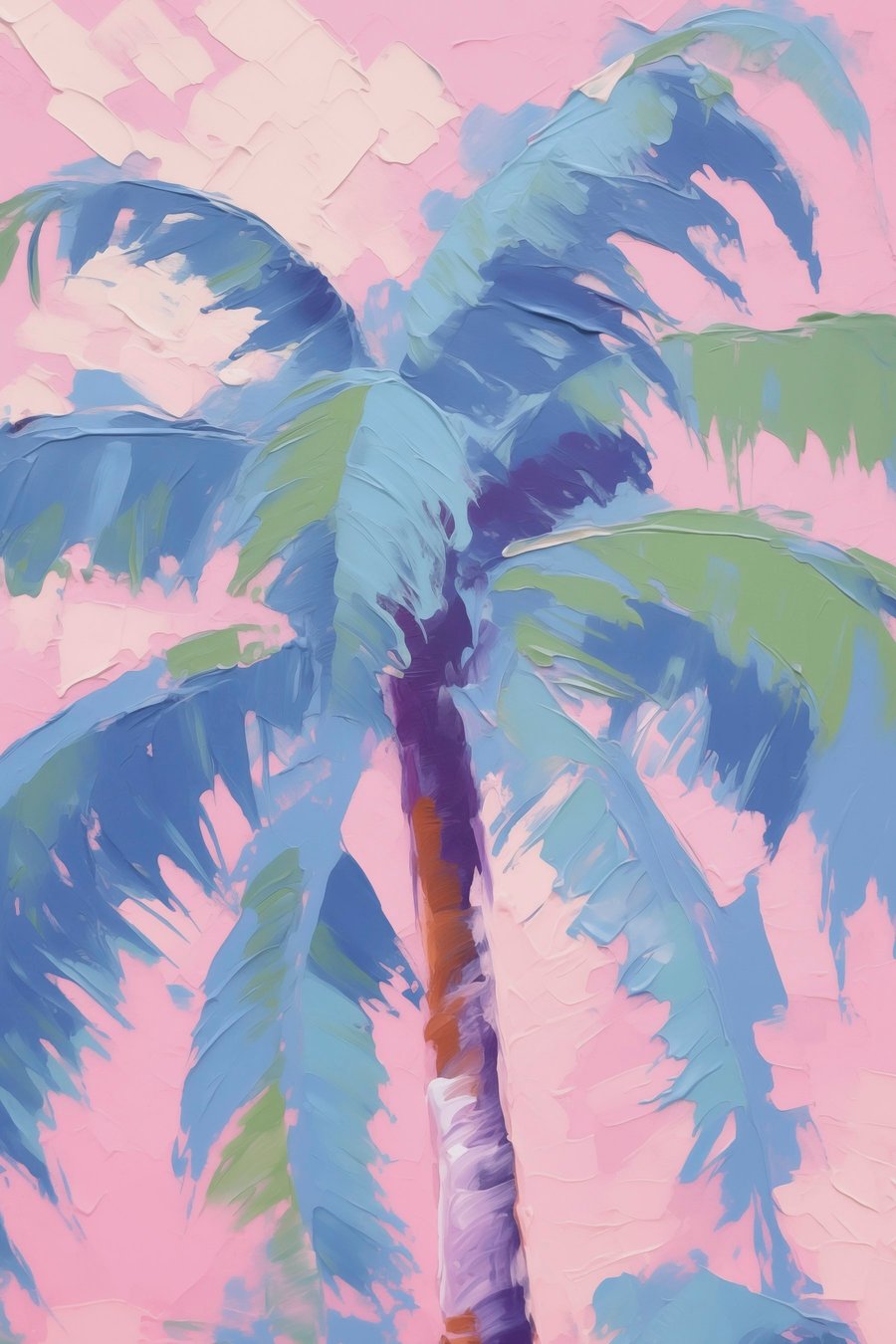 Gestileerde imitatie van een palmboom in schilderijstijl — volledig ontwerp