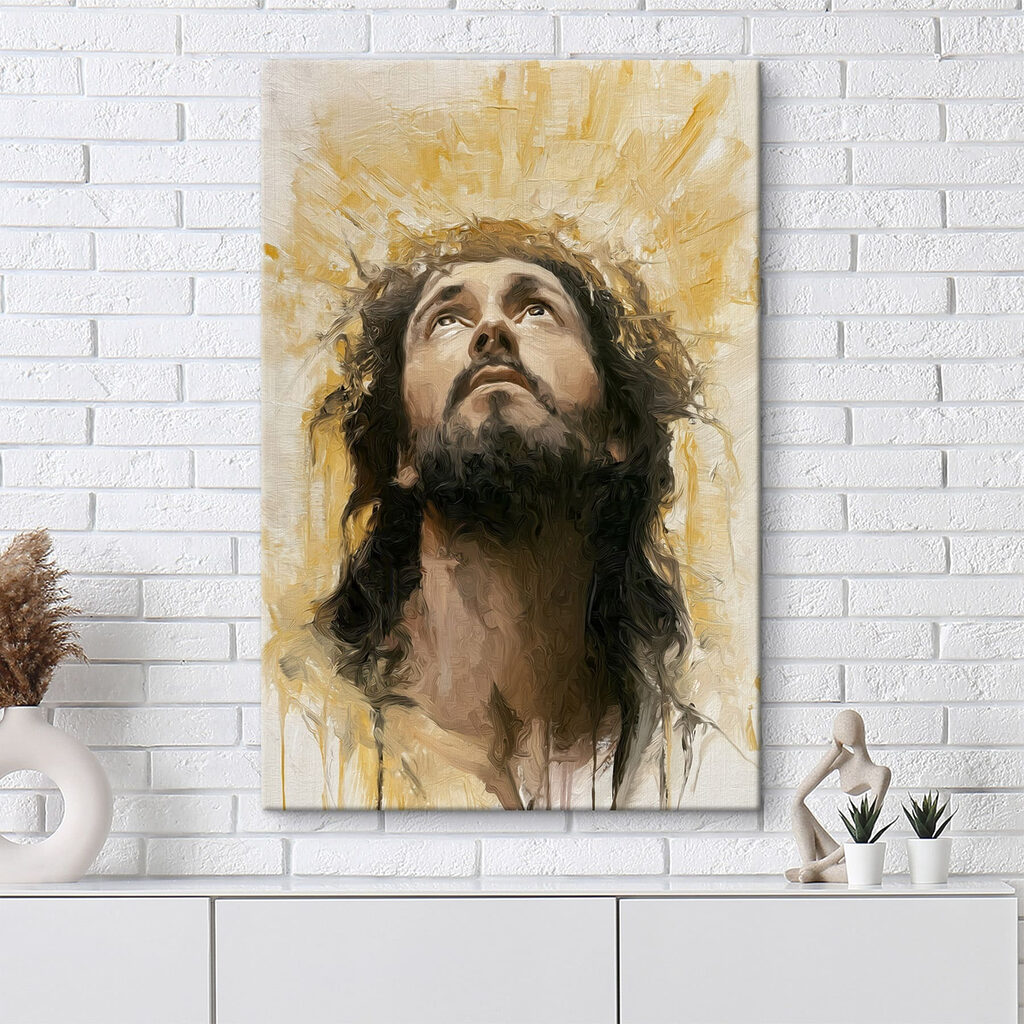 Schilderij van een man die omhoog kijkt — interieur 2