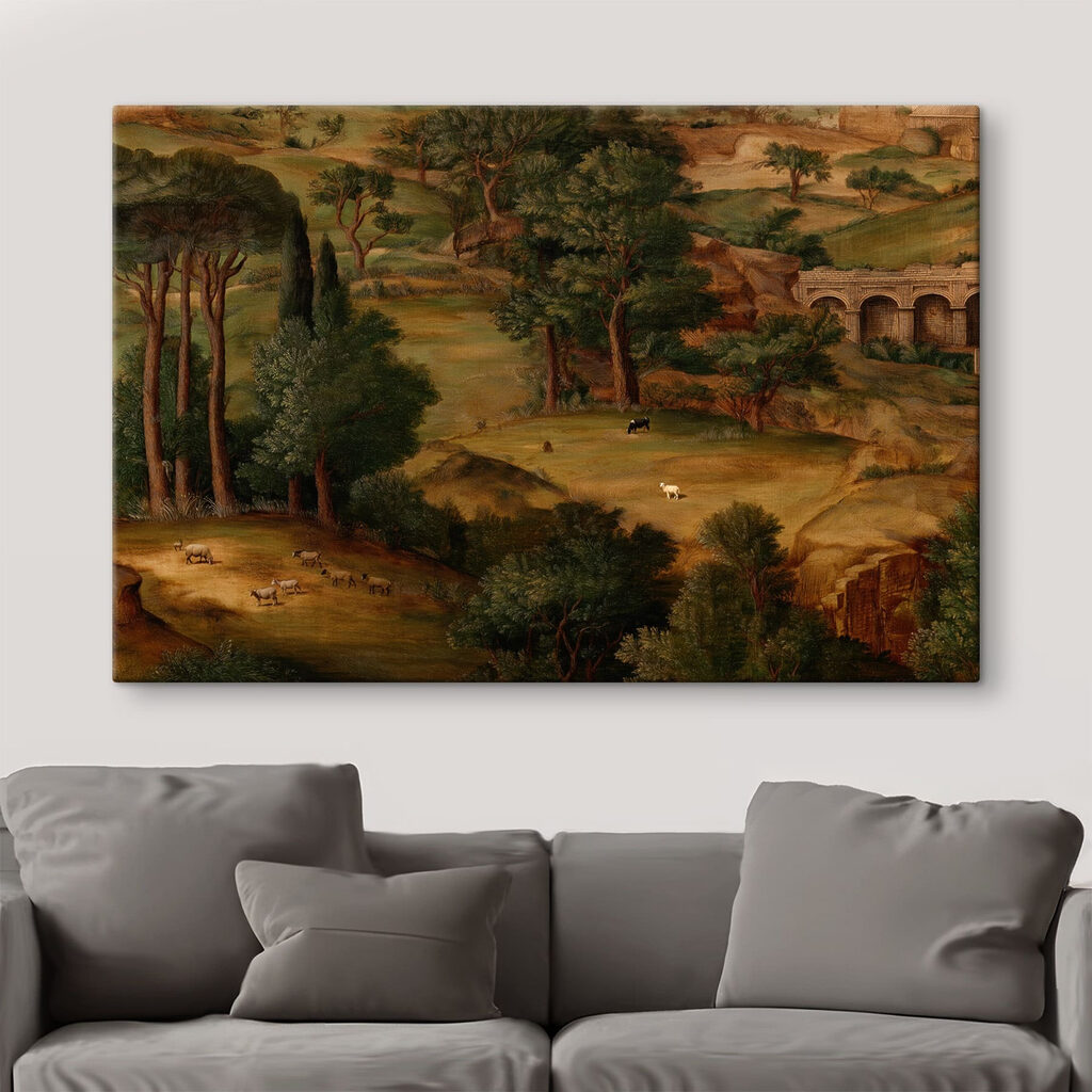 Schilderij van een landschap met bomen en dieren — interieur 2
