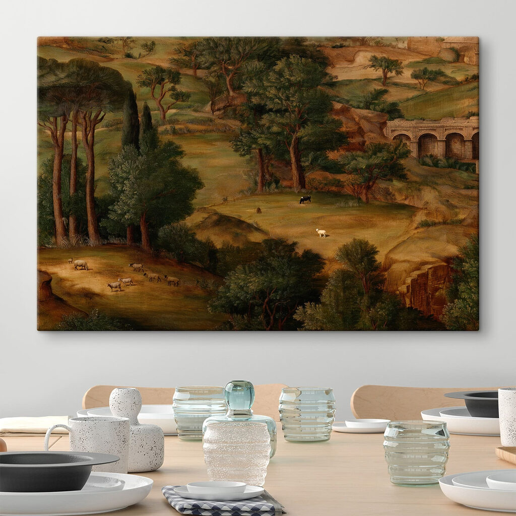 Schilderij van een landschap met bomen en dieren — interieur 3
