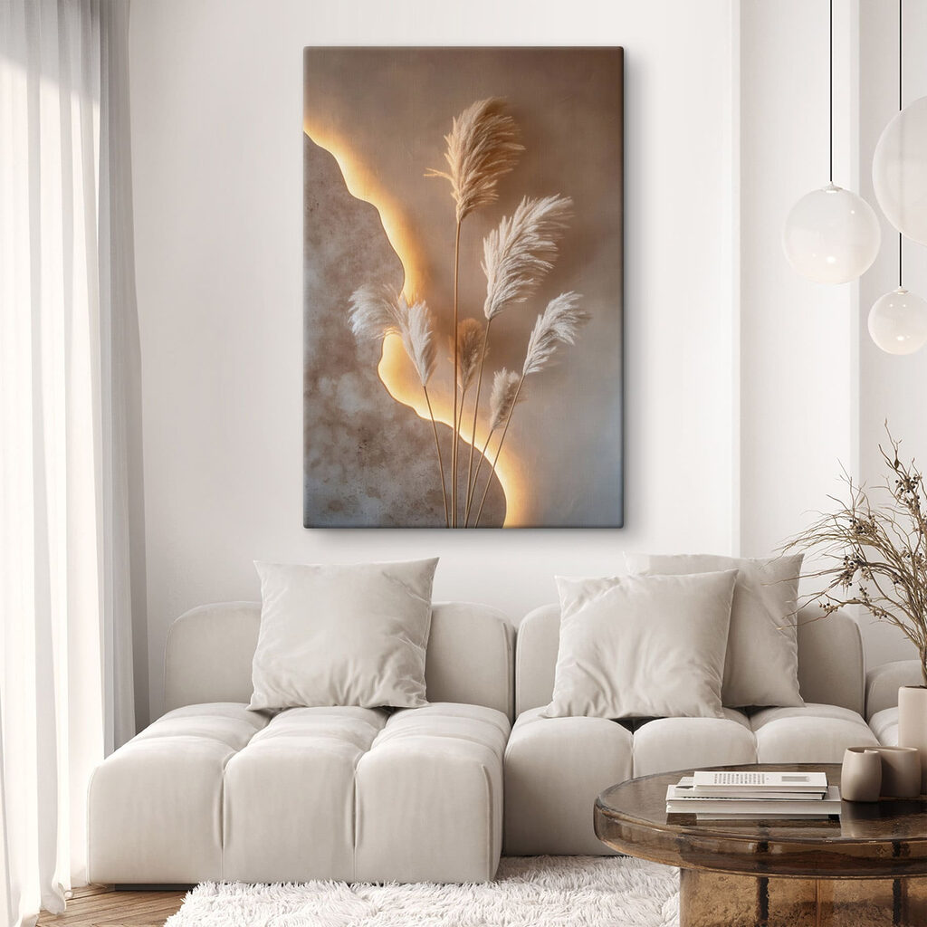 Groep witte, pluizige planten — interieur 2