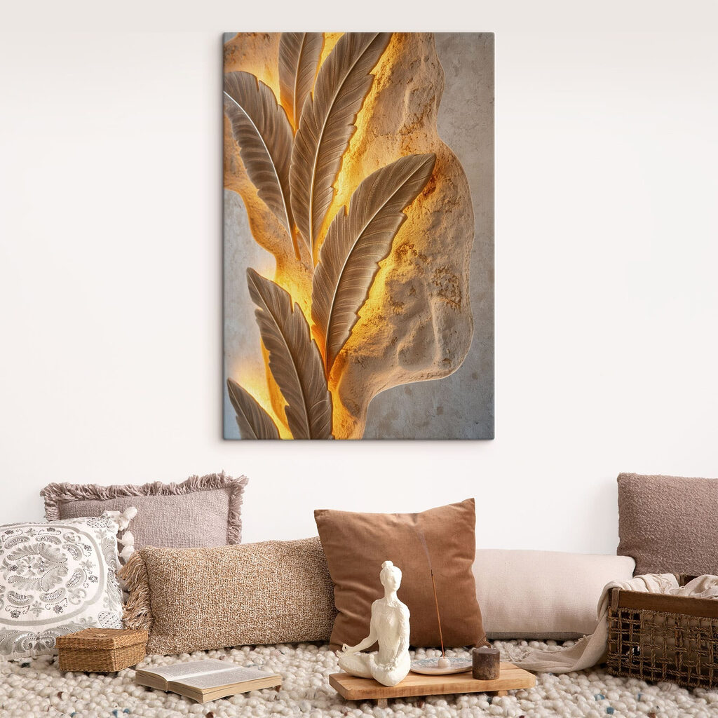 Elegante bladeren, verlicht door een subtiel licht — interieur 2