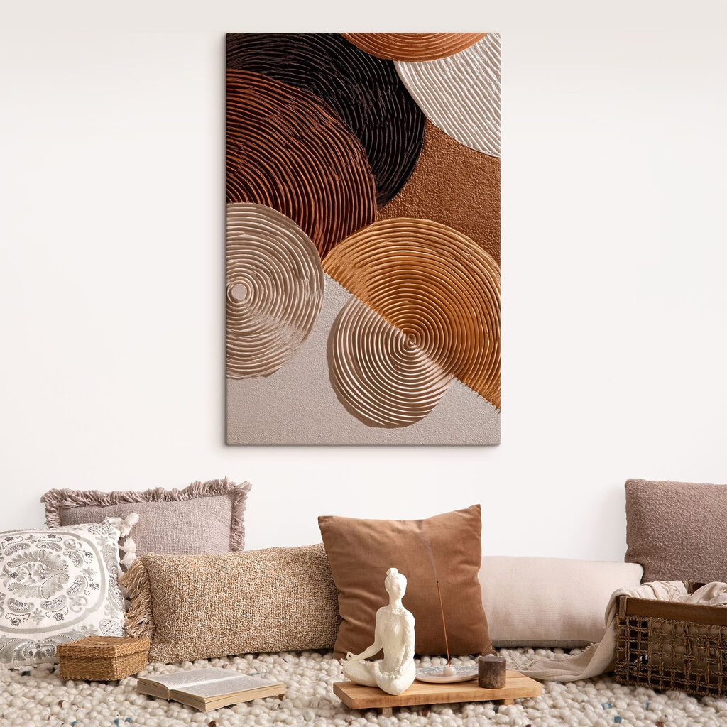 Vloeiende patronen in aardetinten — interieur 1