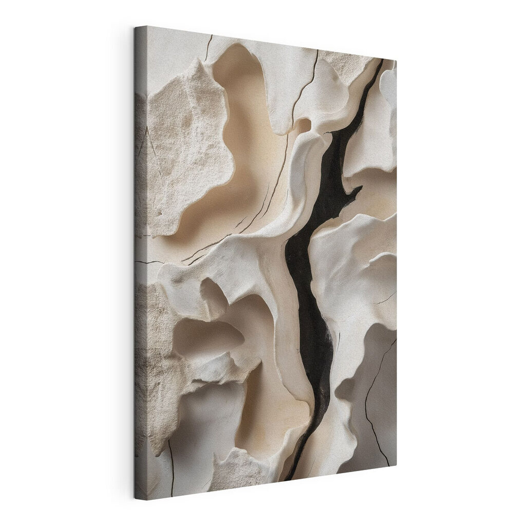 Witte rots met een zwarte streep, gespannen canvas met doorlopende rand