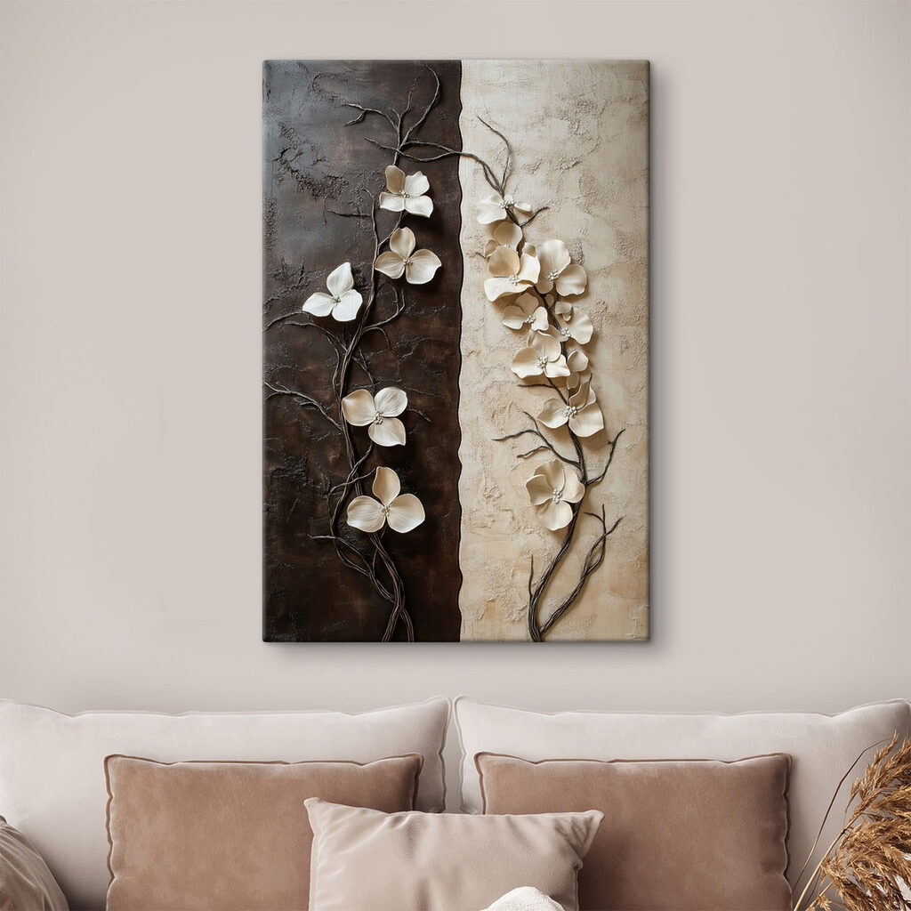 Delicate bloemen tegen een contrasterende achtergrond — interieur 2