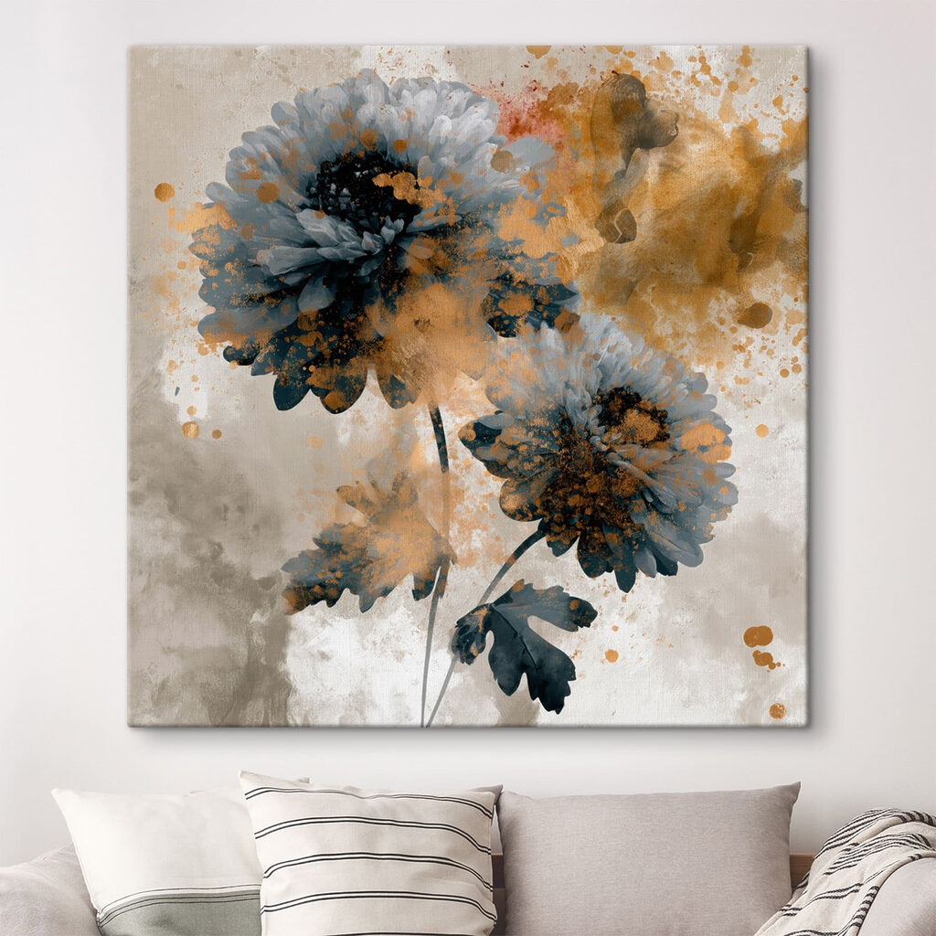 - Elegant bloemmotief met levendige kleuren — interieur 1