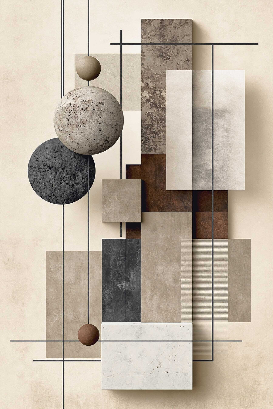 Geometrische vormen in neutrale tinten — volledig ontwerp