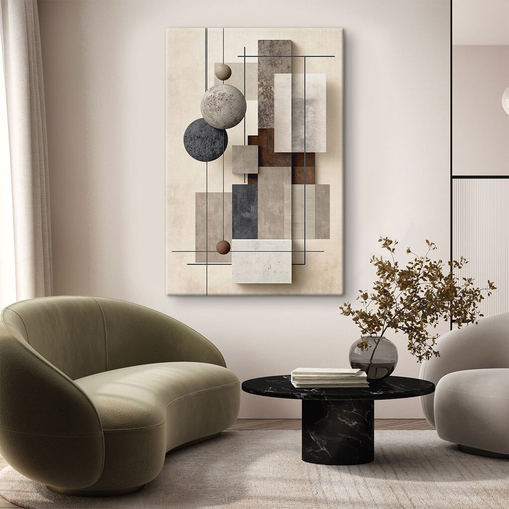 Geometrische vormen in neutrale tinten — interieur 3