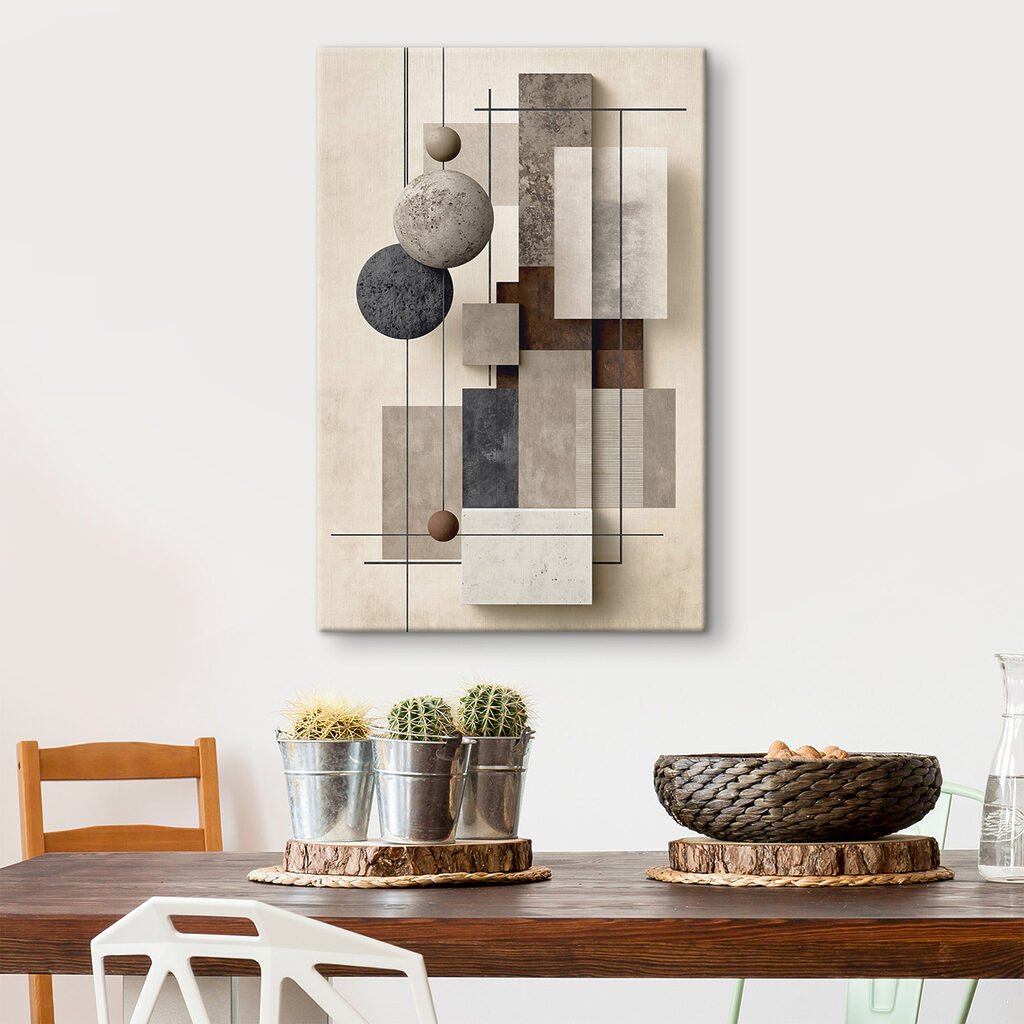 Geometrische vormen in neutrale tinten — interieur 1