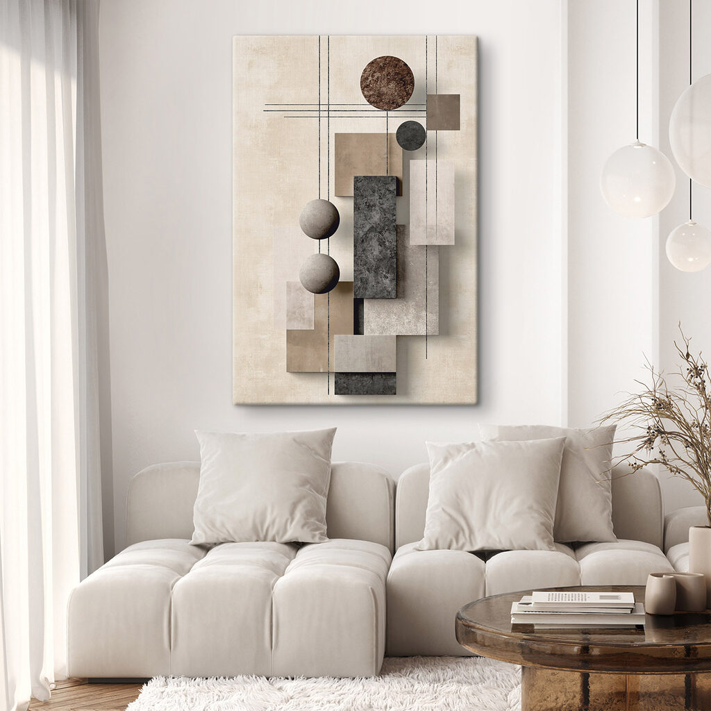 Abstracte vormen in neutrale tinten — interieur 2