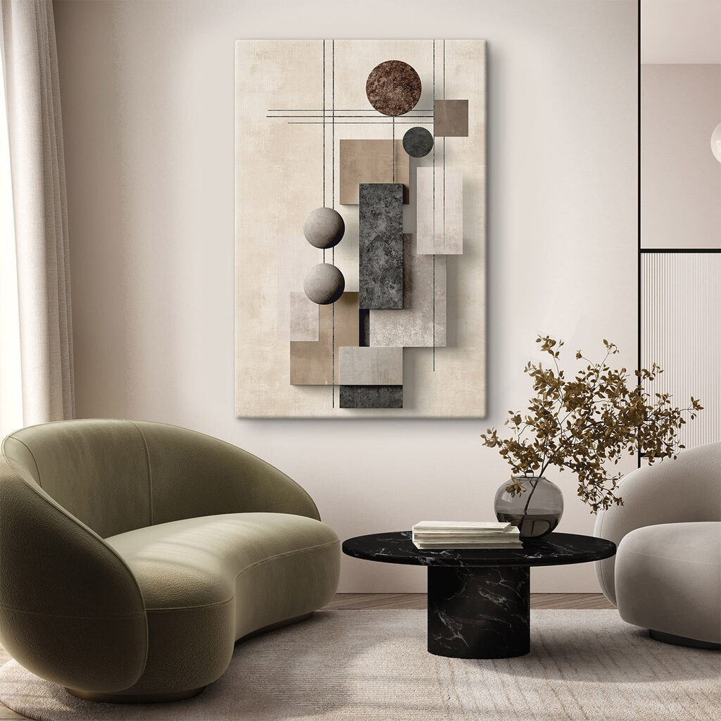 Abstracte vormen in neutrale tinten — interieur 3