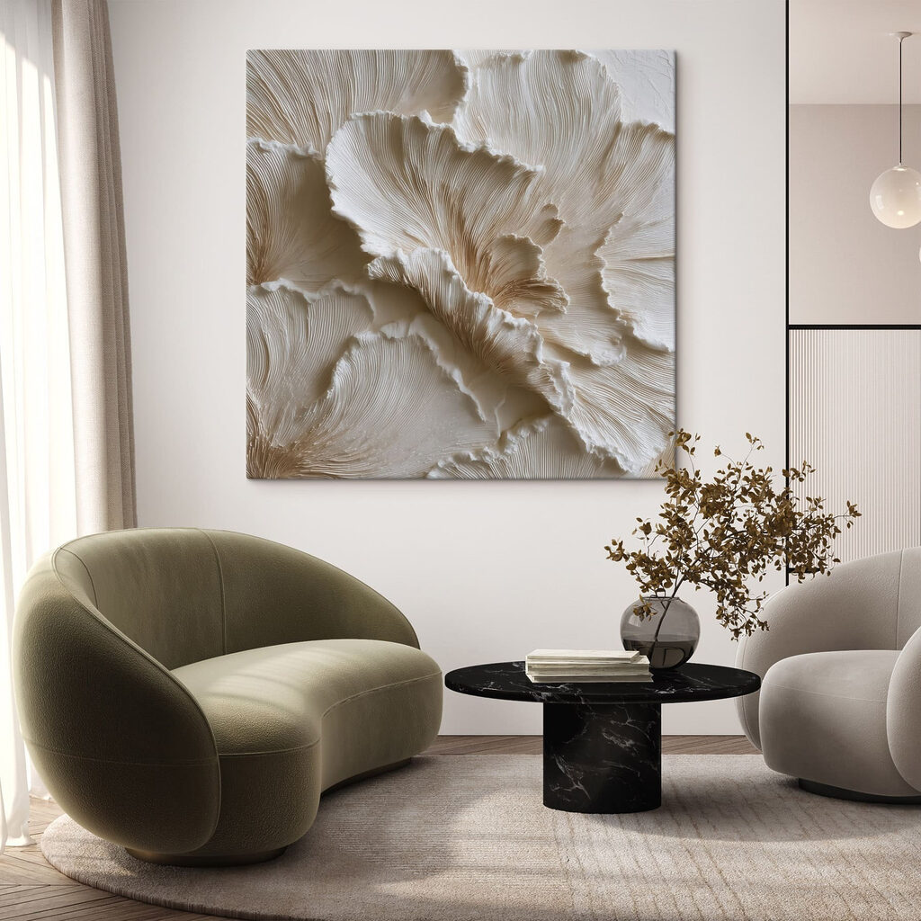 Verfijnde bloemmotieven in neutrale tinten — interieur 3