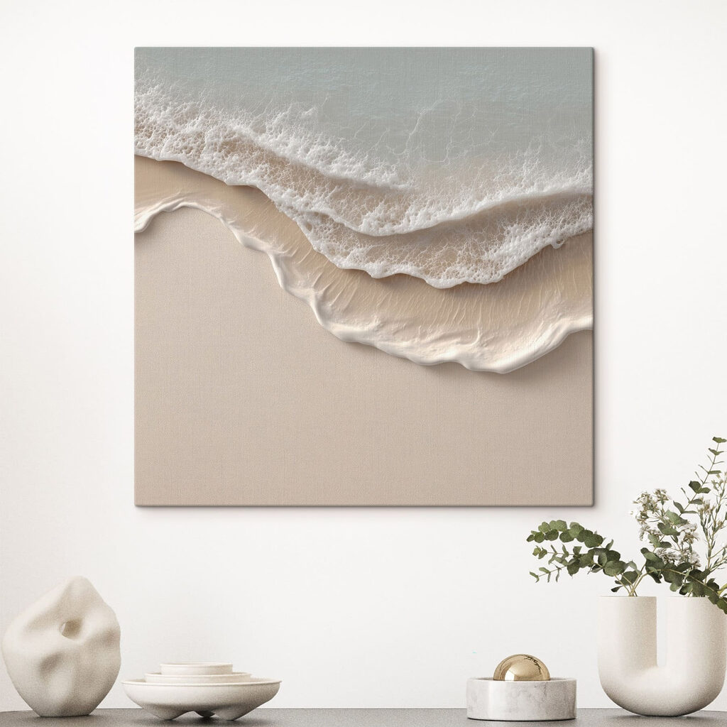 Schuimrand over een zandvlak — interieur 3