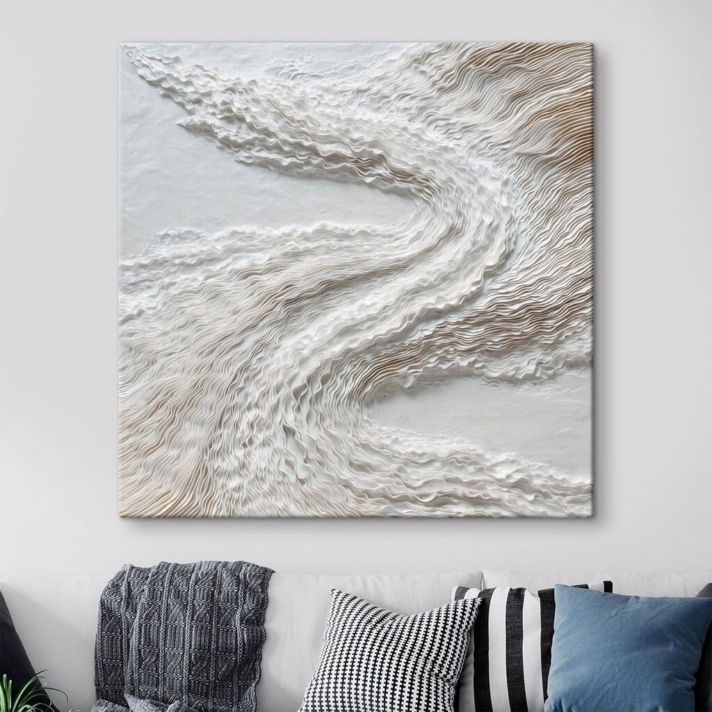 Wit oppervlak met golvende lijnen — interieur 2