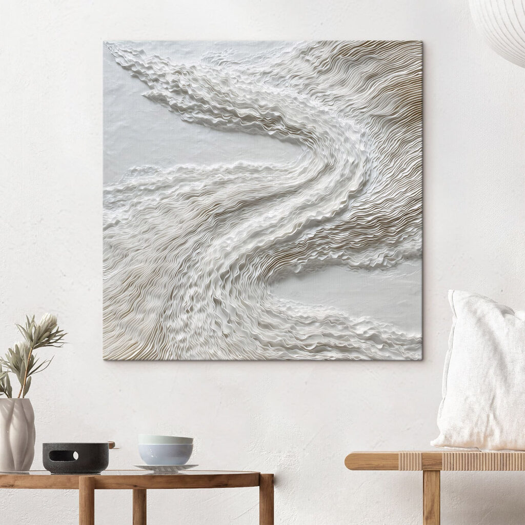 Wit oppervlak met golvende lijnen — interieur 3