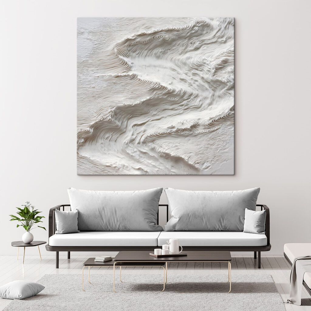 Wit oppervlak met golvende lijnen — interieur 2