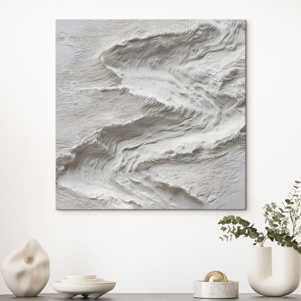 Wit oppervlak met golvende lijnen — interieur 3