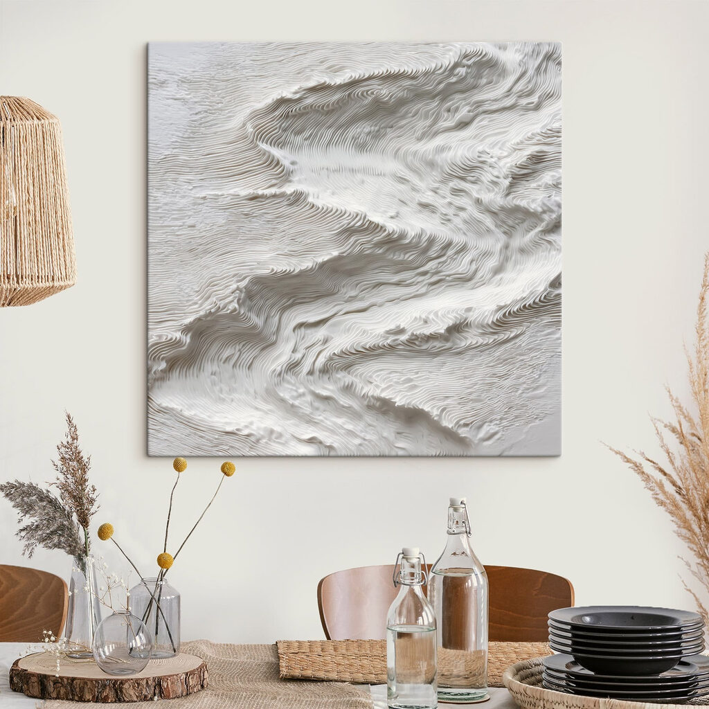 Wit oppervlak met golvende lijnen — interieur 1