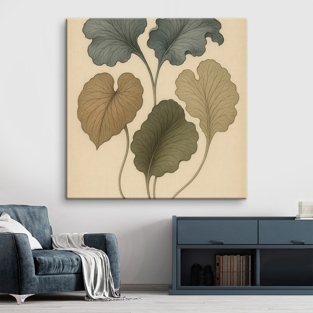 Golvende bladeren in olijfgroen — interieur 2