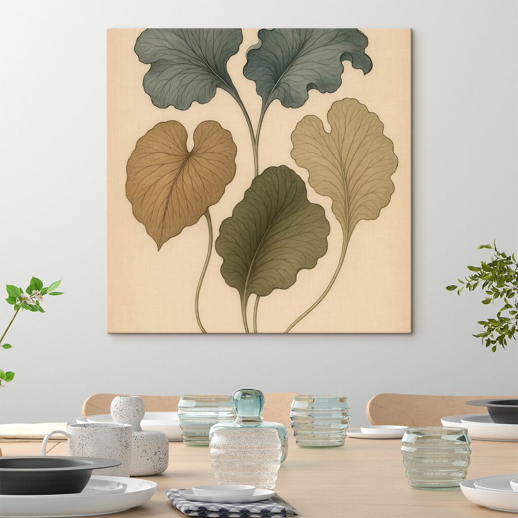 Golvende bladeren in olijfgroen — interieur 3