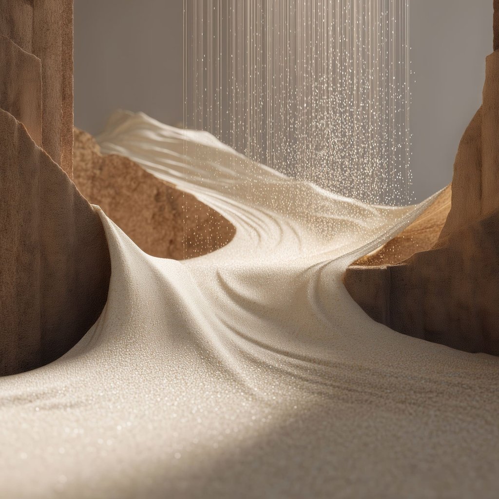 Zand dat over rotsen stroomt — volledig ontwerp