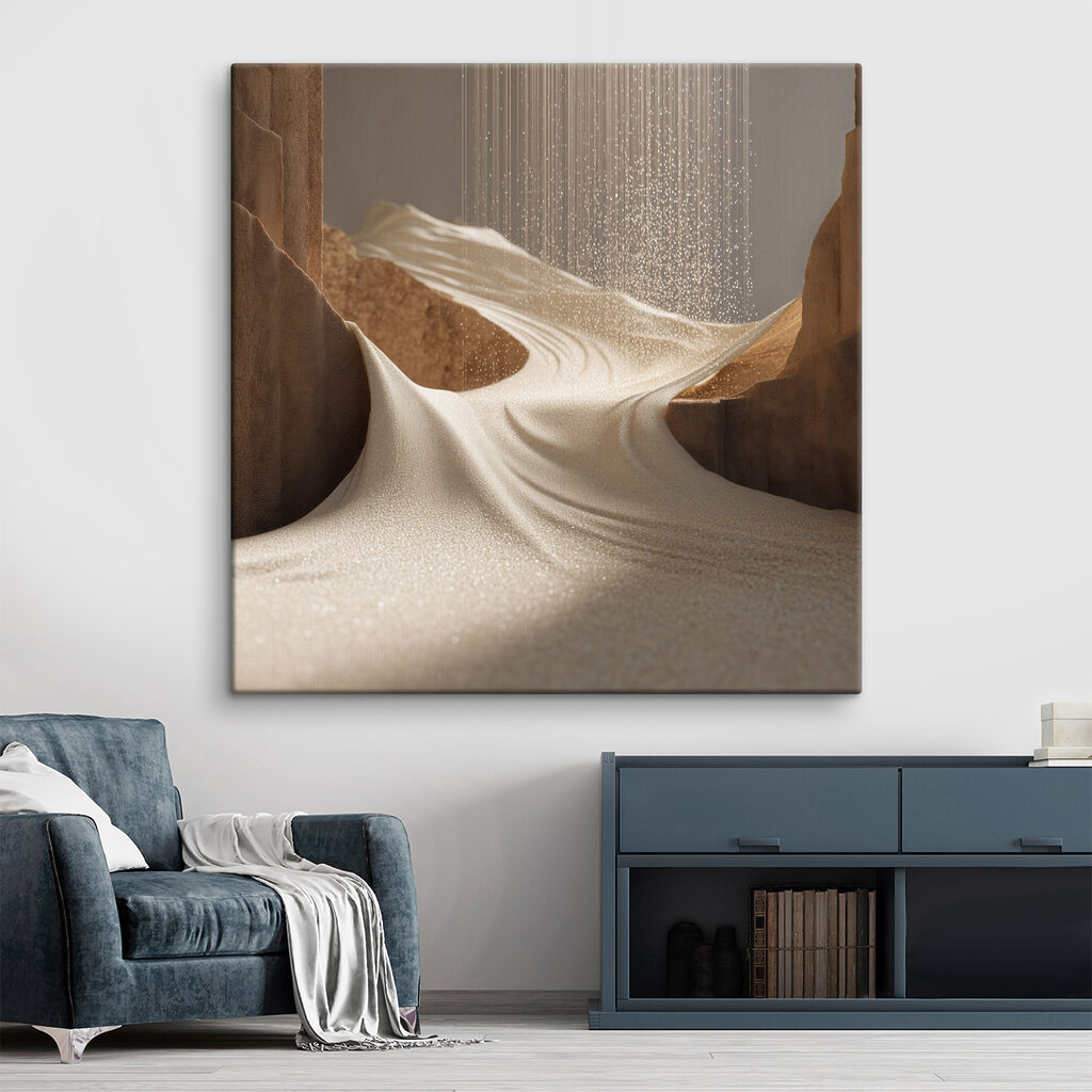 Zand dat over rotsen stroomt — interieur 1
