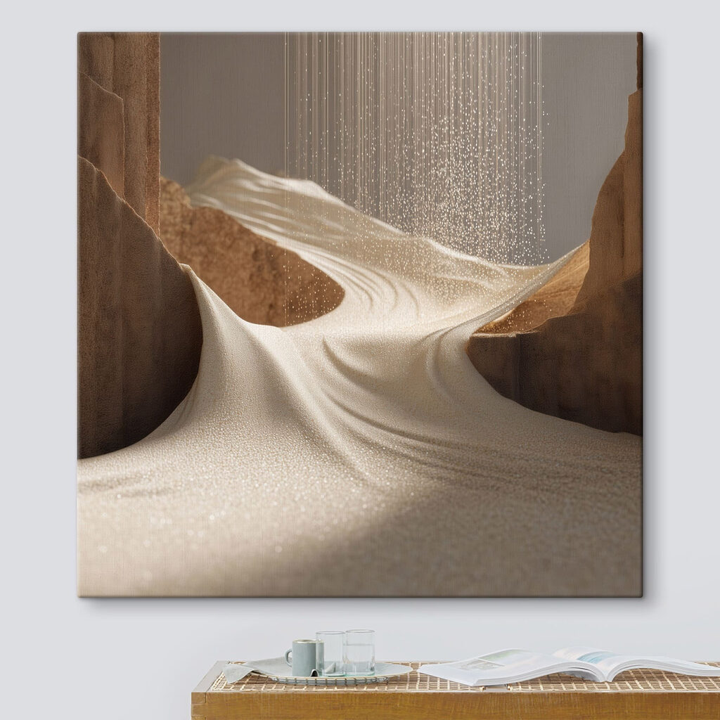 Zand dat over rotsen stroomt — interieur 3