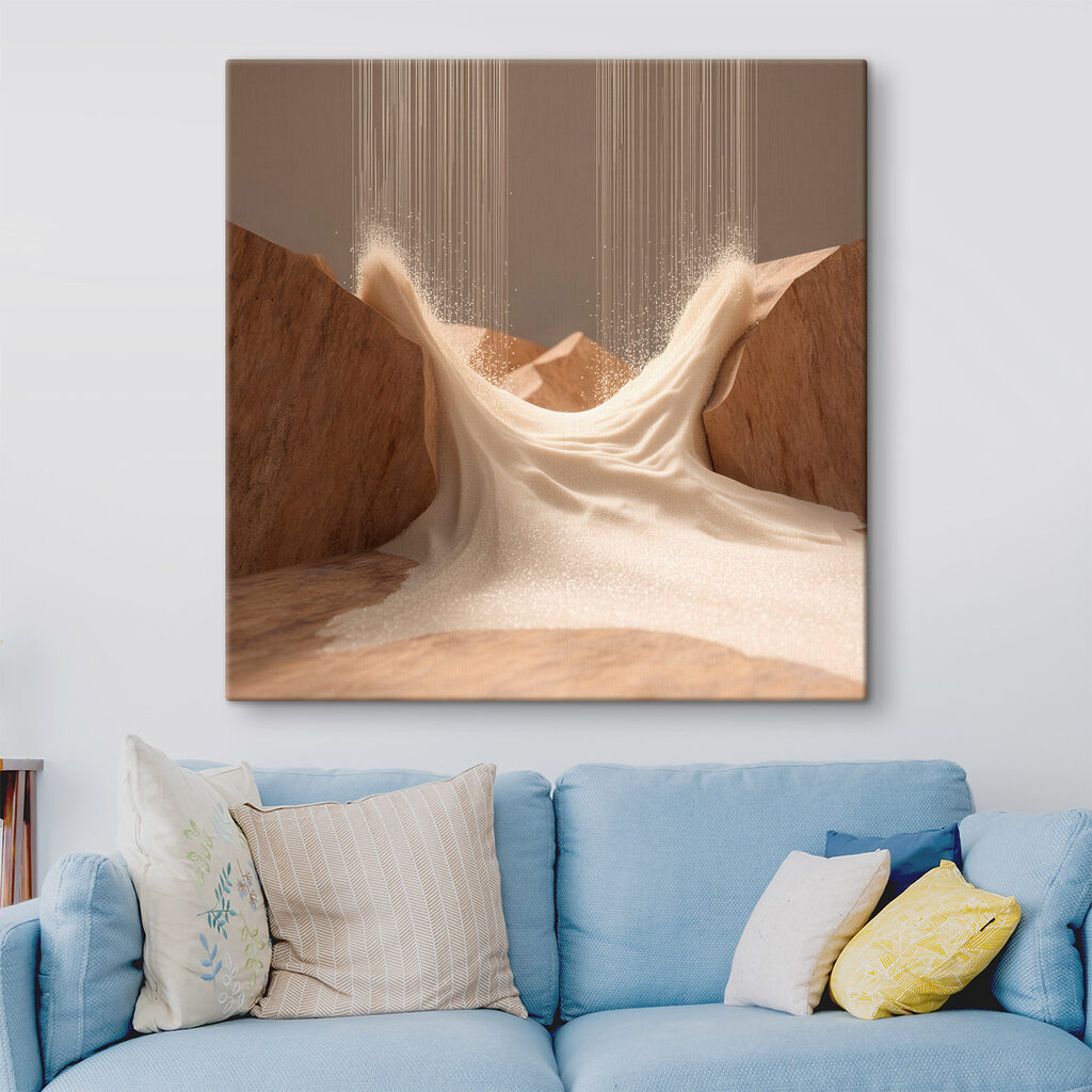 Een stroom wit poeder die over de rotsen stroomt — interieur 3