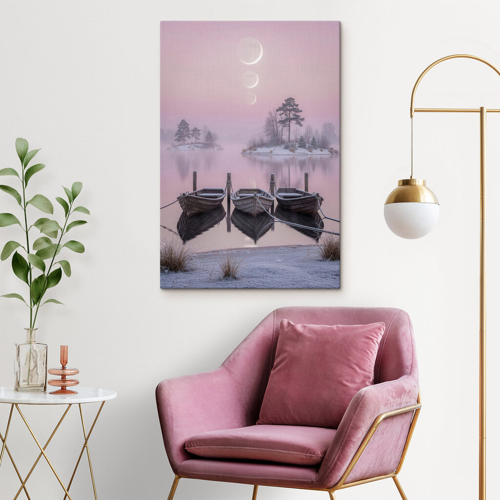 Drie roeiboten onder maanbogen — interieur 2