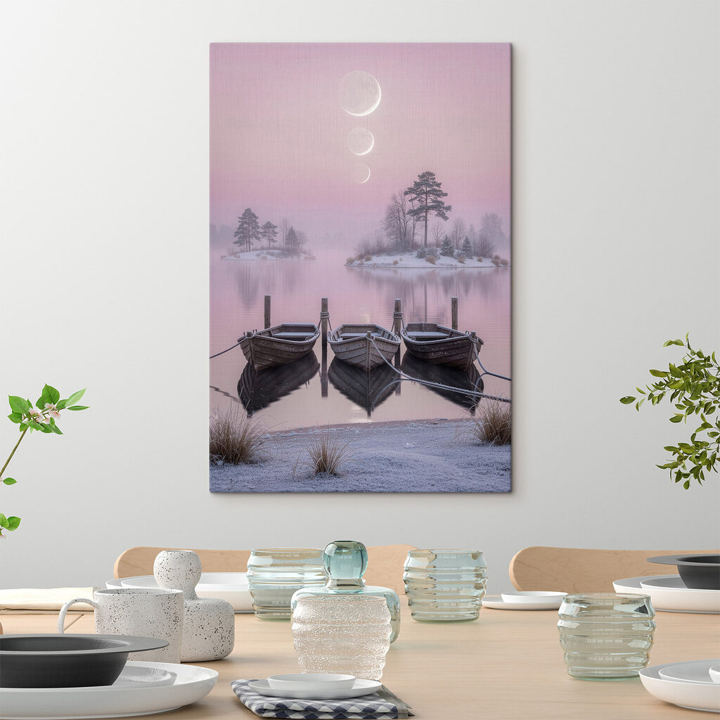 Drie roeiboten onder maanbogen — interieur 3