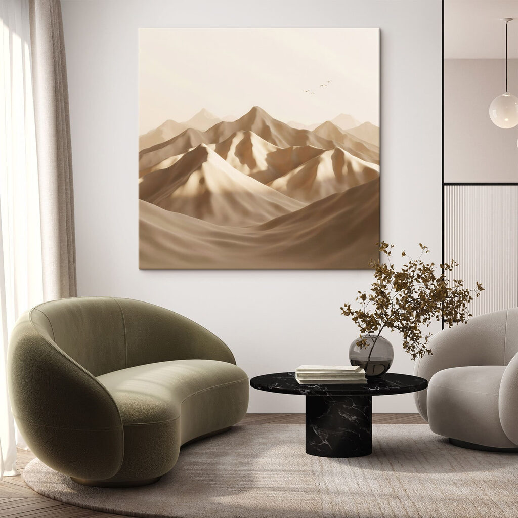 Zandbergen met zachte schaduw — interieur 3