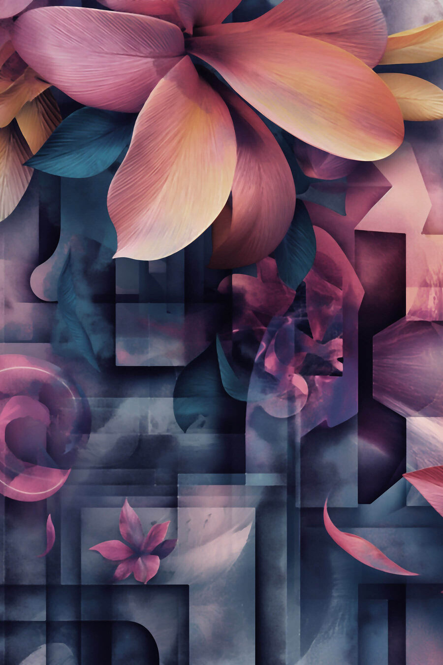 Kleurrijke bloemenkunst in allerlei kleuren — volledig ontwerp