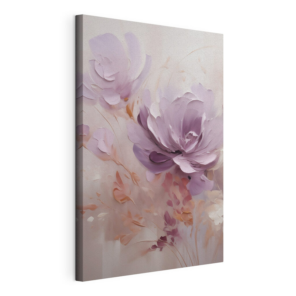 Schilderij van een bloem, gespannen canvas met doorlopende rand