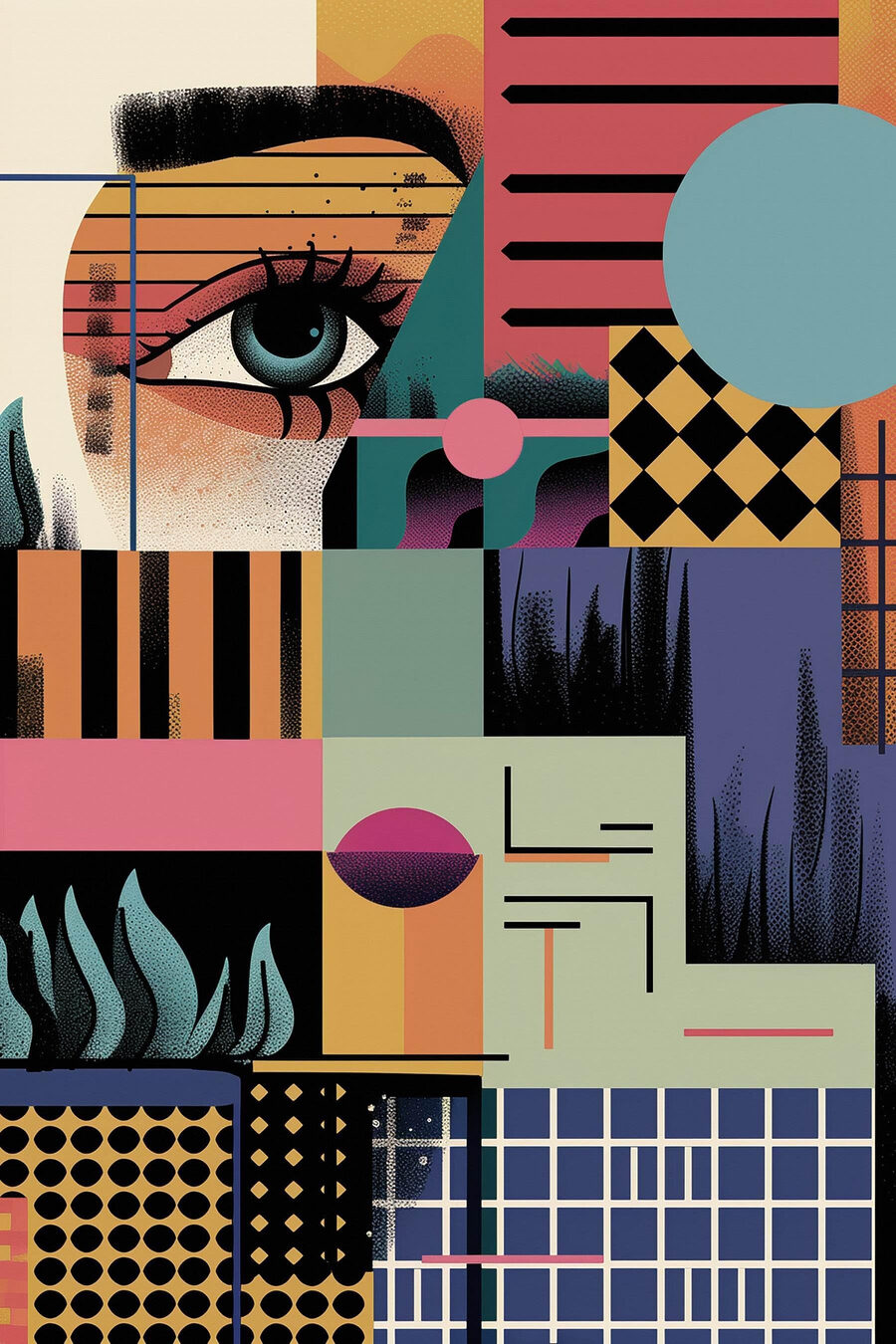 Kleurrijk kunstwerk — volledig ontwerp