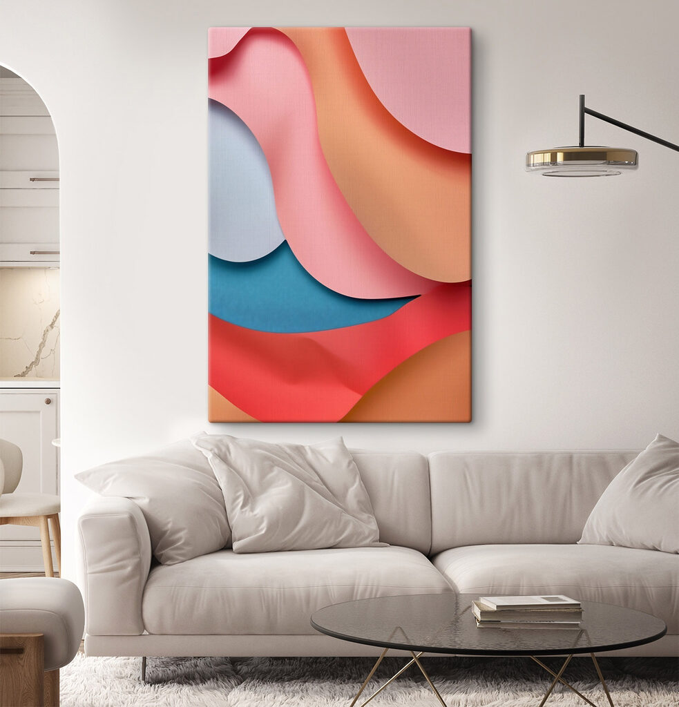 Kleurrijke lagen papierkunst — interieur 1