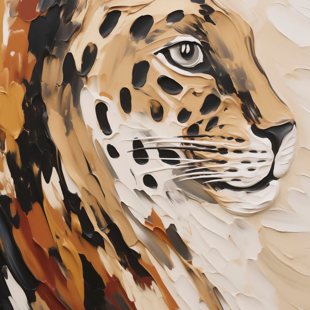 Abstracte luipaard, imitatie van een schilderij — volledig ontwerp