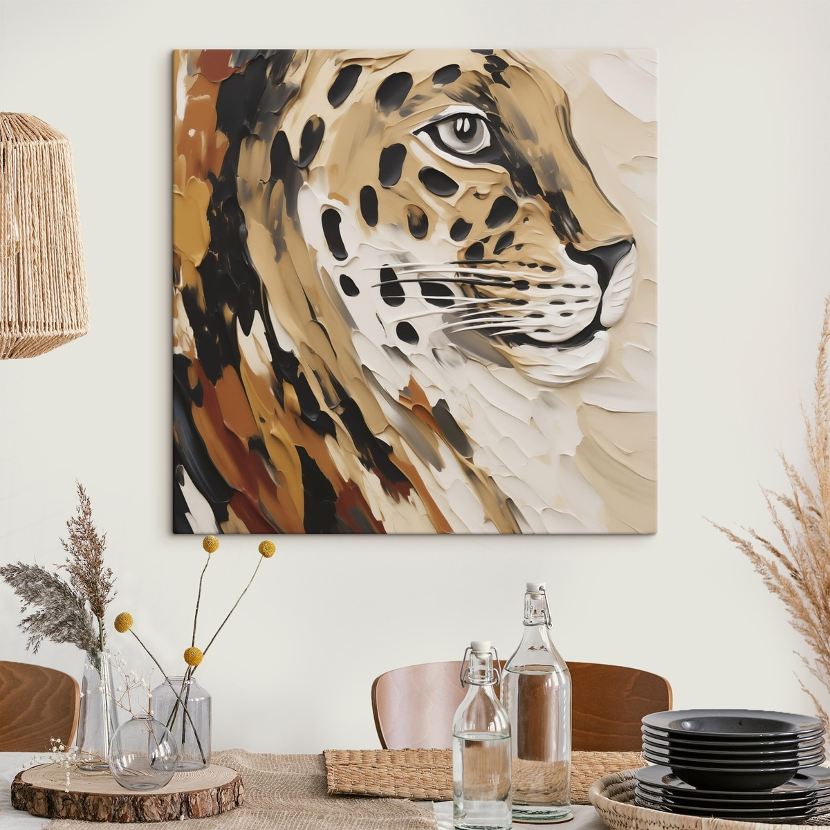 Abstracte luipaard, imitatie van een schilderij — interieur 1