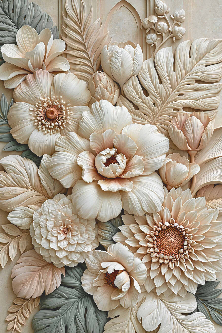 Elegante bloemschikking in zachte tinten — volledig ontwerp