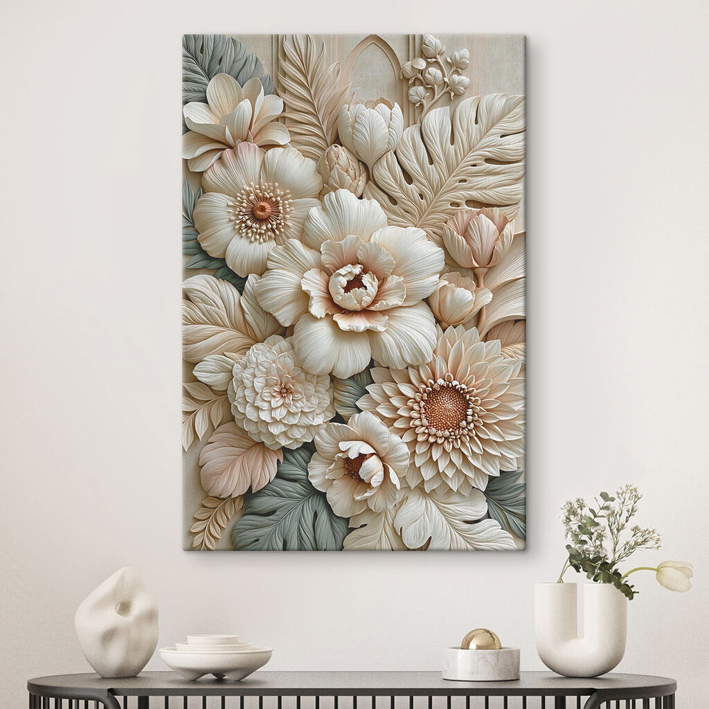 Elegante bloemschikking in zachte tinten — interieur 3