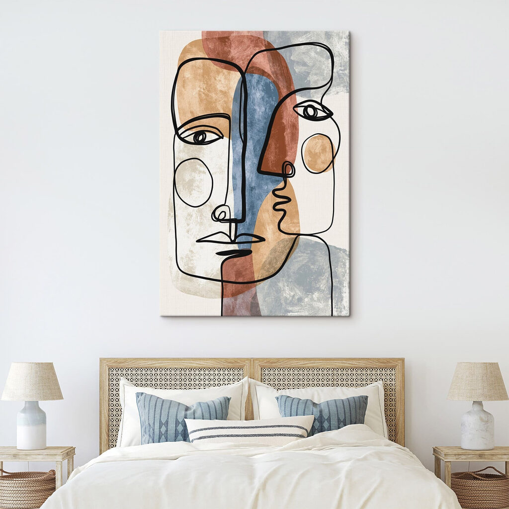 Twee gezichten in kleurcontouren — interieur 1