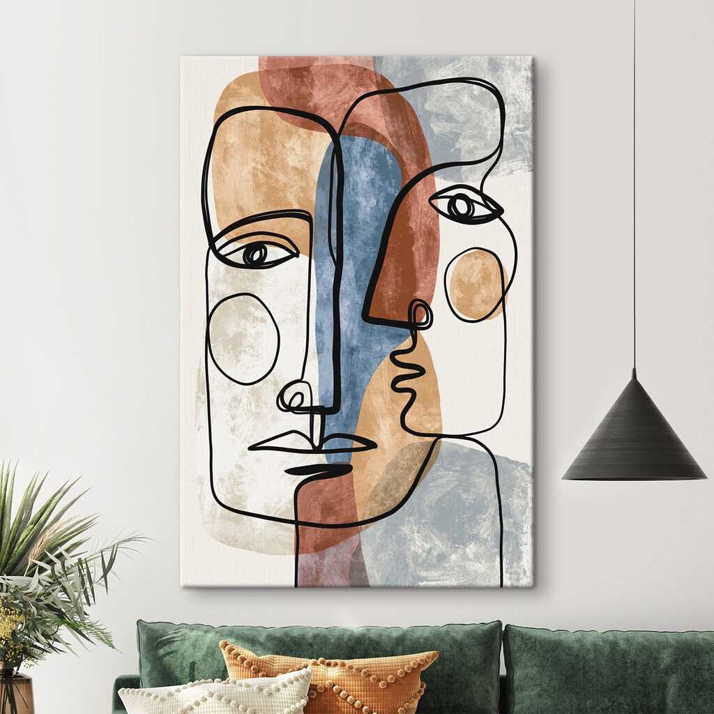 Twee gezichten in kleurcontouren — interieur 2