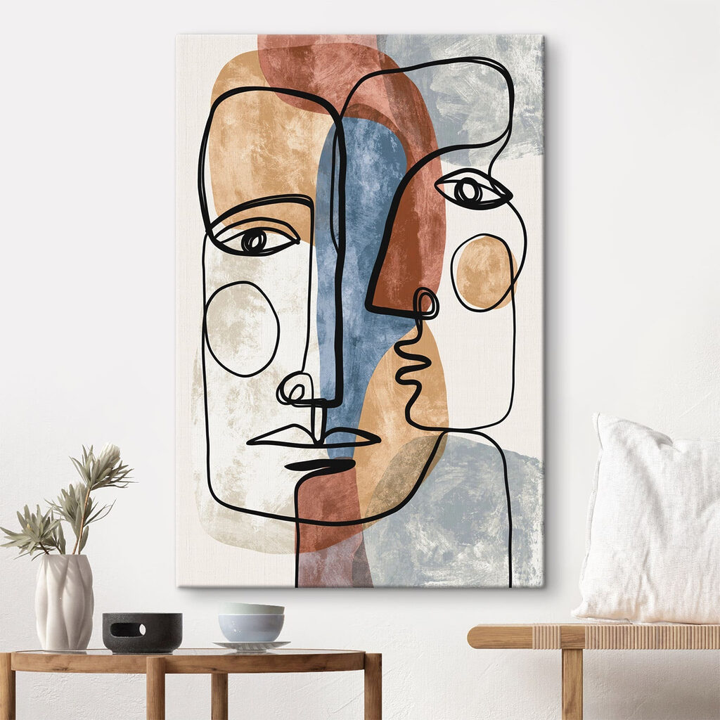 Twee gezichten in kleurcontouren — interieur 3